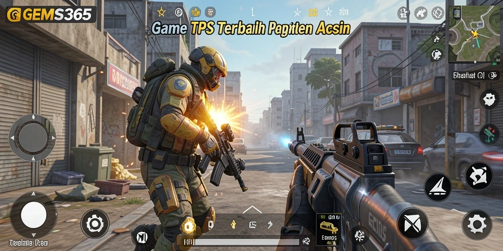 Tampilan gameplay mendebarkan dari GEMS365 dengan aksi TPS yang seru.