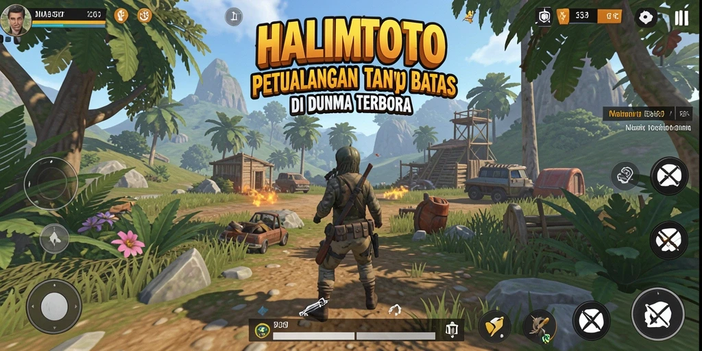 Tangkapan layar HALIMTOTO menampilkan gameplay petualangan yang luas.
