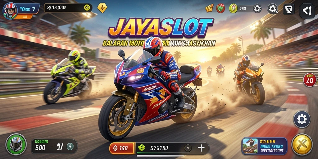 Screenshot dari gameplay JAYASLOT dengan akselerasi motor yang cepat.