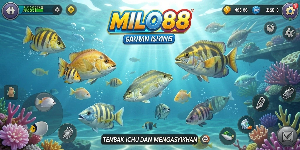 Screenshot menunjukkan keseruan gameplay Tembak Ikan di MILO88.