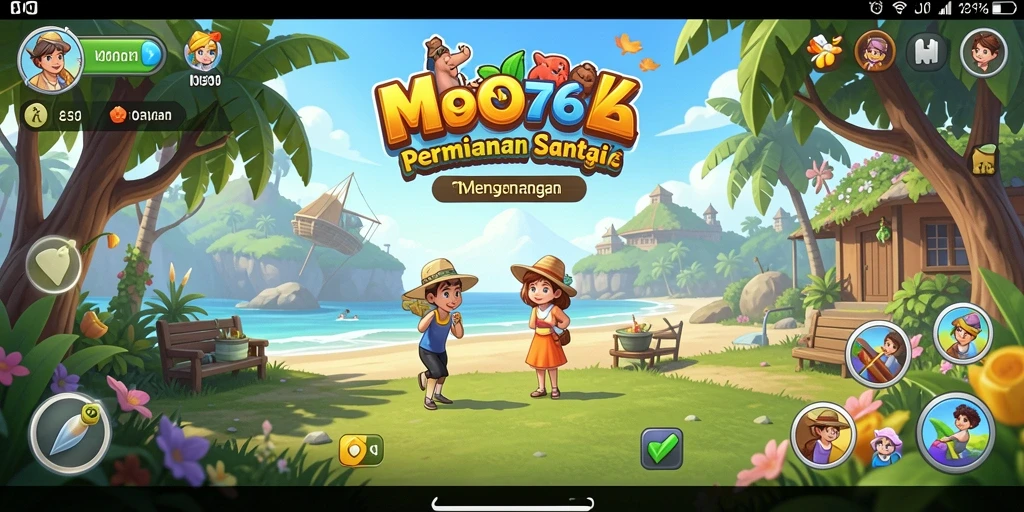 Tampilan gameplay MPO76 yang menyenangkan dan penuh warna.