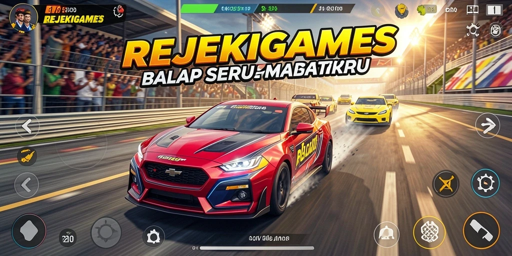 Tampilan gameplay balap yang seru dan menegangkan dari REJEKIGAMES.