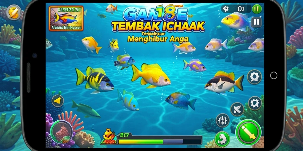Tampilan gameplay seru Tembak Ikan RI188 dengan efek visual menawan.