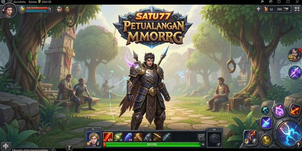 Screenshot utama SATU77 menampilkan aksi seru dalam permainan MMORPG.