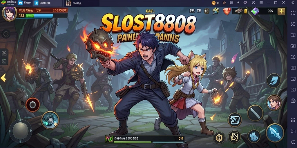 Screenshot menunjukkan aksi seru karakter dalam game Anime.