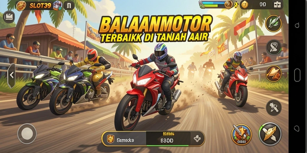 Gameplay SLOT39 yang menegangkan dalam balapan motor.