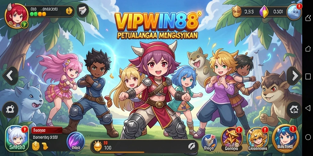Screenshot gameplay VIPWIN88 menampilkan aksi karakter Anime yang menakjubkan.